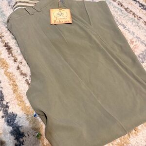 Tommy Bahama Sage Green 100 % Silk Trousers Size 36